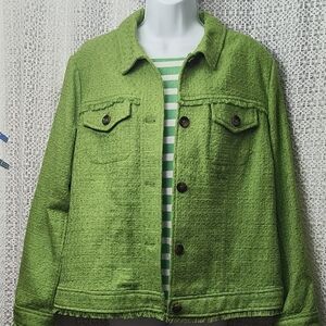Chico's Green Textured Blazer